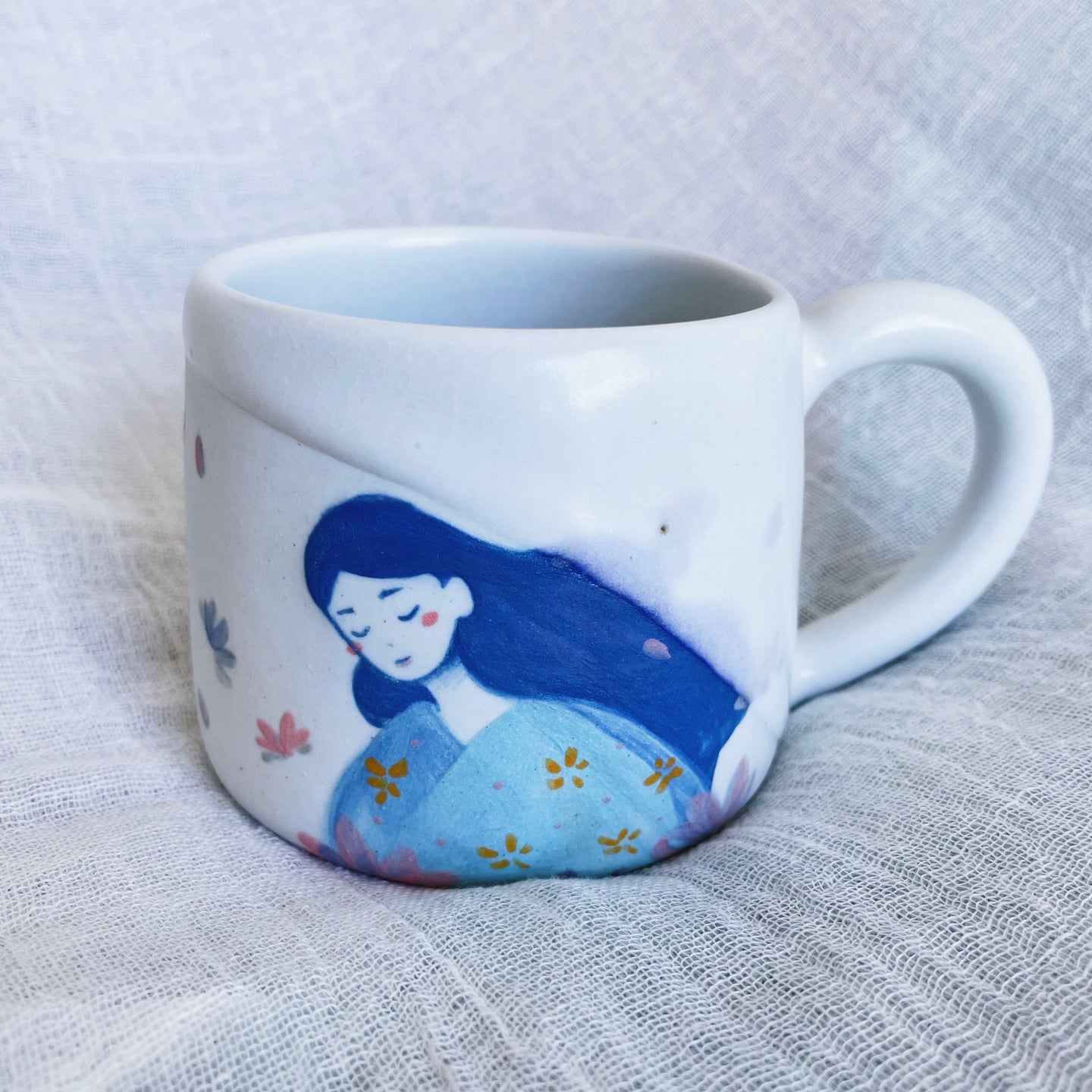 Blue lady mug